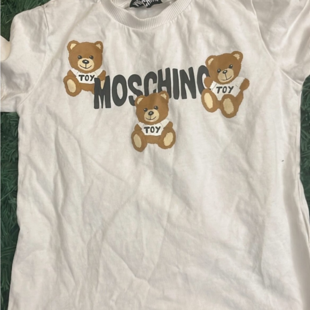 Moschino White T-Shirt with Teddy Bear Print